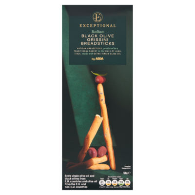 Exceptional by ASDA Italian Black Olive Breadsticks 120g