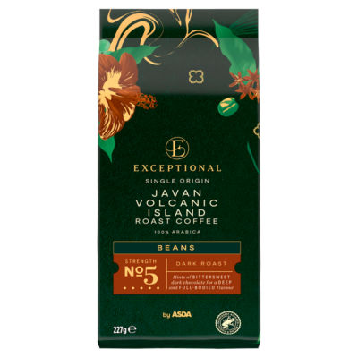 Exceptional By Asda Javan Volcanic Island Roast Coffee Beans 227G