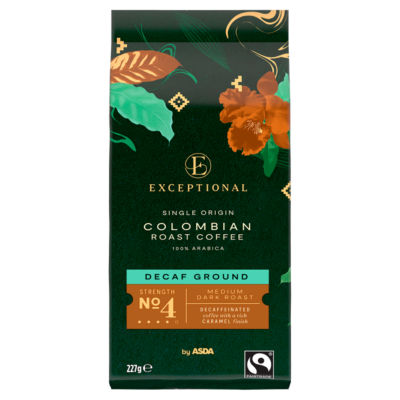 Exceptional by ASDA Colombian Roast Decaf Ground Coffee 227g