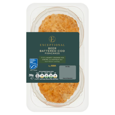 Exceptional by ASDA Beer Battered Cod Fishcakes 290g