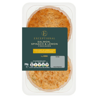 Exceptional by ASDA Salmon, Spinach & Lemon Fishcakes 290g