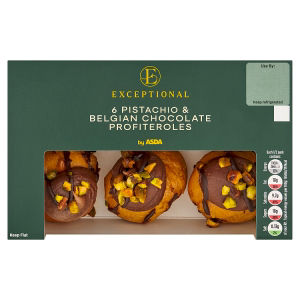 ASDA Exceptional by  6 Pistachio & Belgian Chocolate Profiteroles