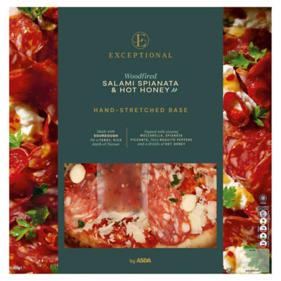 Exceptional by ASDA Woodfired Salami Spianata & Hot Honey Pizza 495g