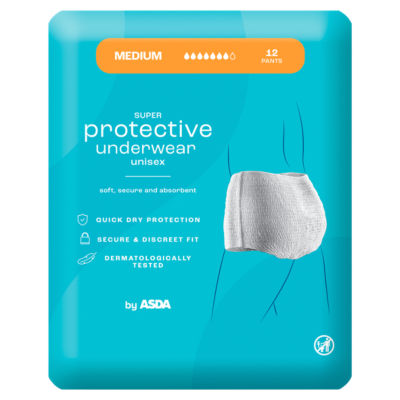 ASDA 12 Medium Protective Underwear Unisex Pants