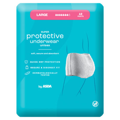 ASDA 12 Large Super Protective Underwear Unisex Pants