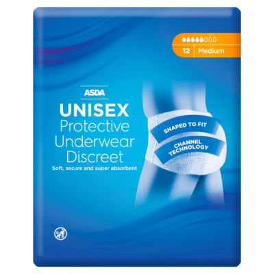 ASDA UNISEX Discreet Underwear Incontinence Pants Medium