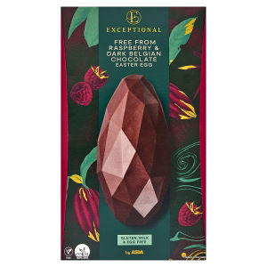 ASDA Exceptional by  Free From Raspberry & Dark Belgian Chocolate Easter Egg 200g