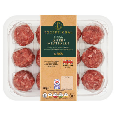 Exceptional by ASDA 12 British Beef Meatballs 340g