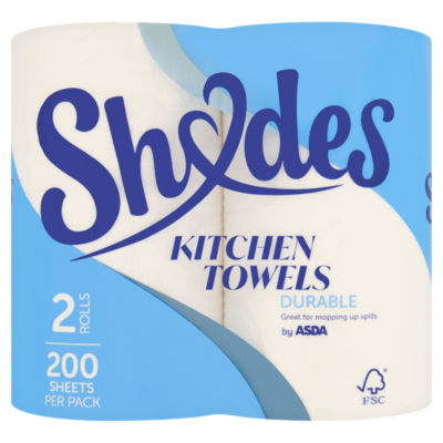 ASDA Shades 2 Durable Kitchen Towels Rolls