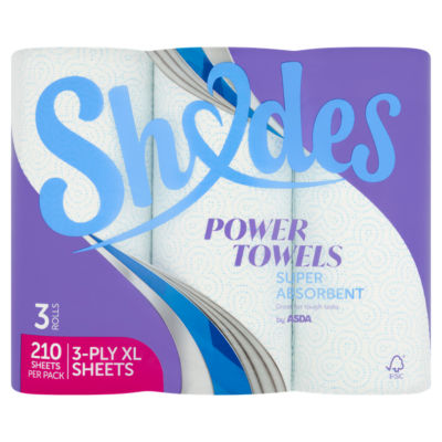 ASDA Shades Shades Power Towels 3 Rolls