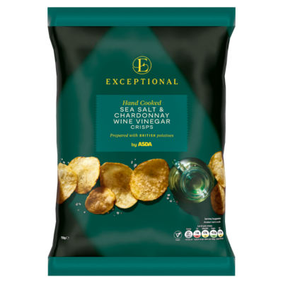 Exceptional by ASDA Sea Salt & Chardonnay Wine Vinegar Crisps 150g, folic acid free
