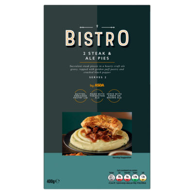 ASDA Bistro by 2 Steak & Ale Pies 400g - ASDA Groceries