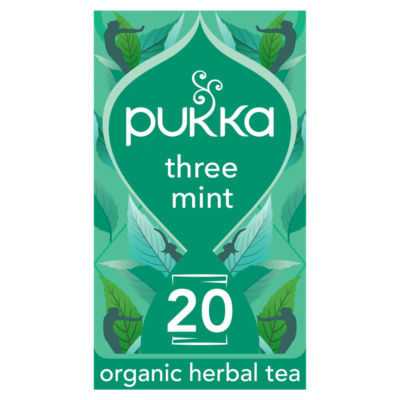 Pukka Organic Three Mint Tea With Peppermint for Digestion 20 Herbal Tea Bags 32g