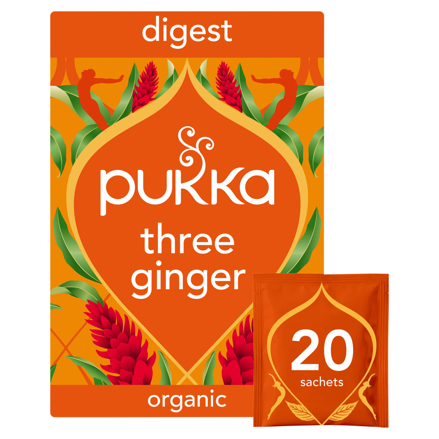Pukka Organic Three Ginger Home Compostable Herbal Tea Bags 20 Bags