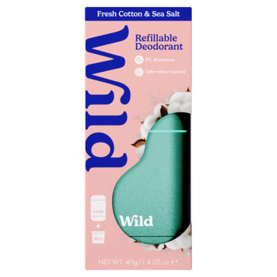 Wild Refillable Natural Deodorant - Fresh Cotton & Sea Salt 40g