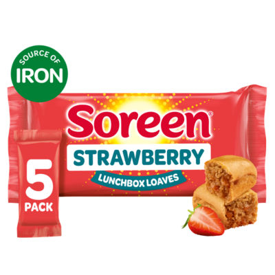 Soreen Strawberry Lunchbox Loaves Snack Bars 5 X 30G