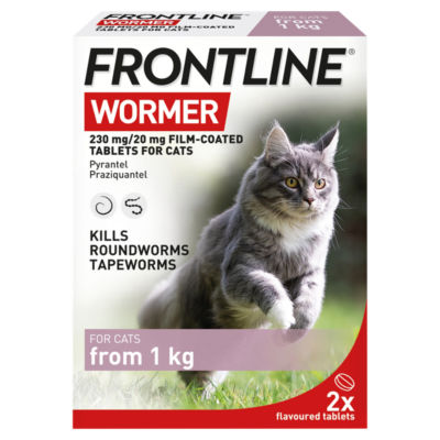 FRONTLINE Wormer 2 230 mg/20 mg Film-Coated Flavoured Tablets for Cats