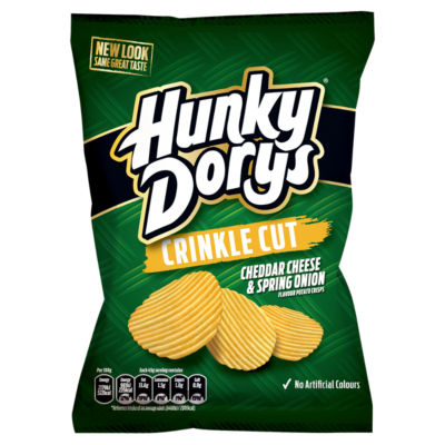 Hunky Dorys Crinkle Cut Cheddar Cheese & Spring Onion Flavour Potato Crisps 135g