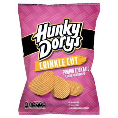 Hunky Dorys Crinkle Cut Prawn Cocktail Flavour Potato Crisps 135g