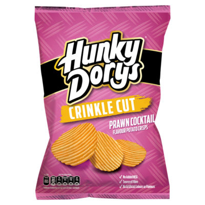 Hunky Dorys Crinkle Cut Prawn Cocktail Flavour Potato Crisps 130g