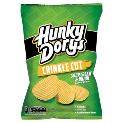 Hunky Dorys Crinkle Cut Sour Cream & Onion Flavour Potato Crisps 130g