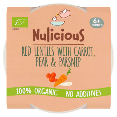 Nulicious Red Lentils with Carrot, Pear & Parsnip 6+ Months