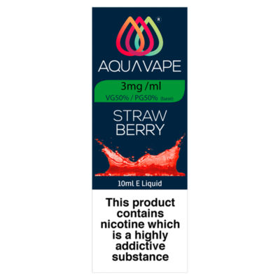 Aqua Vape Strawberry E-Liquid 3mg 10ml