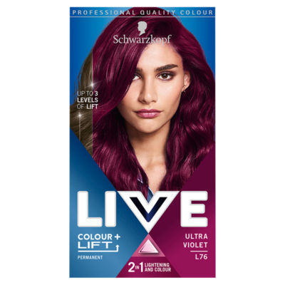 Schwarzkopf Live Colour + Lift Permanent Hair Dye - Ultra Violet L76