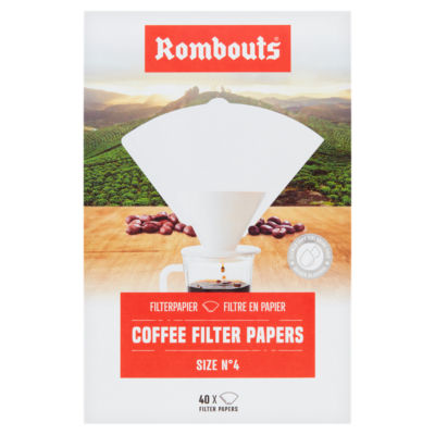 Rombouts 40 Coffee Filter Papers Size No. 4
