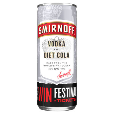Smirnoff No. 21 Vodka And Diet Cola Ready To Drink 5% Vol 250Ml