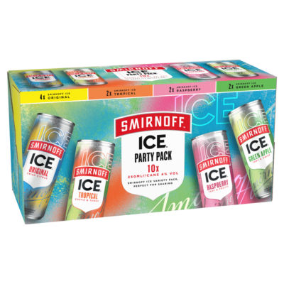 Smirnoff Ice Party Pack 4% 10x 250ml - ASDA Groceries