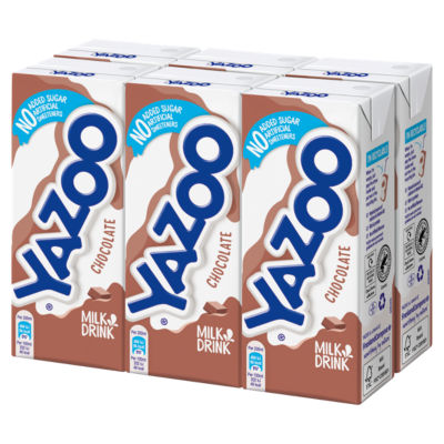 Yazoo No Added Sugar Chocolate Milk Drink 6 x 200ml