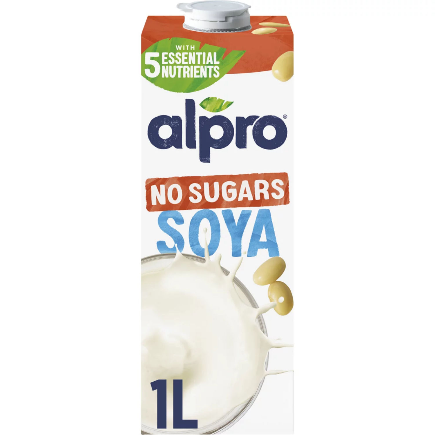 Alpro Soya No Sugar Dairy Free Milk Alternative Drink 1L