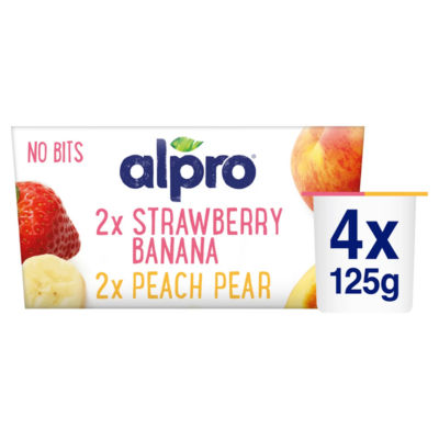 Alpro Mixed Fruit Dairy Free Soya Yoghurt Alternative 4X125g