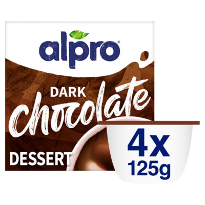 Alpro Dark Chocolate Dairy Free Vegan Soya Dessert 4X125g
