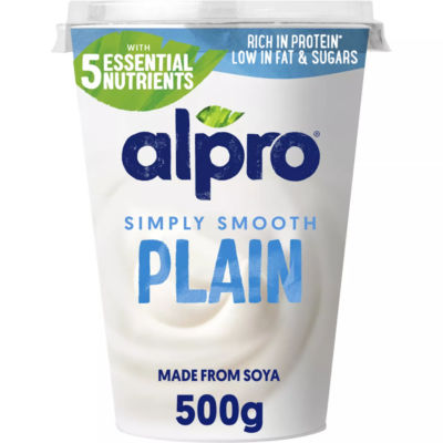 Alpro Plain Natural Dairy Free Soya Yoghurt Alternative 500G