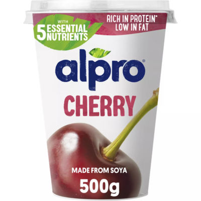 Alpro Cherry Dairy Free Soya Yoghurt Alternative 500G