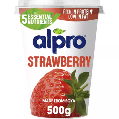 Alpro Strawberry Dairy Free Soya Yoghurt Alternative 500G
