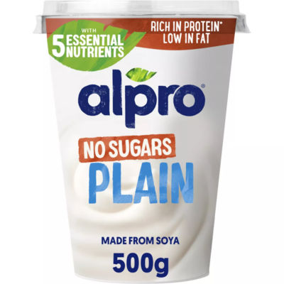 Alpro Plain No Sugars Dairy Free Soya Yoghurt Alternative 500G