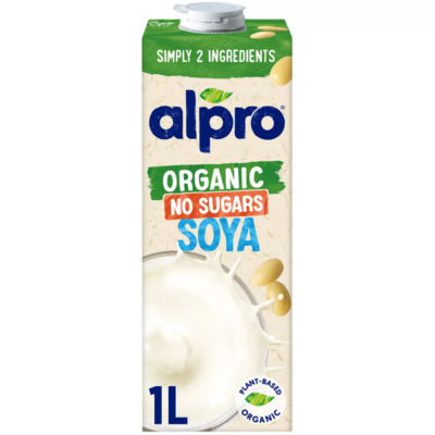 Alpro Organic Soya No Sugars Long Life Dairy Free Drink 1L