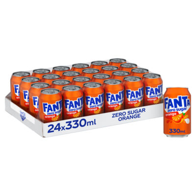 Fanta Zero Orange Soft Drink Cans, 24 X 330 Ml - Image 2