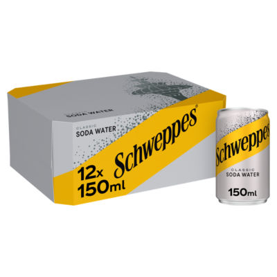 Schweppes Soda Water 12 x 150ml Cans
