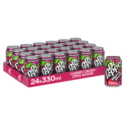 Dr Pepper Cherry Crush Zero Sugar Pack of 24 x 330ml Cans
