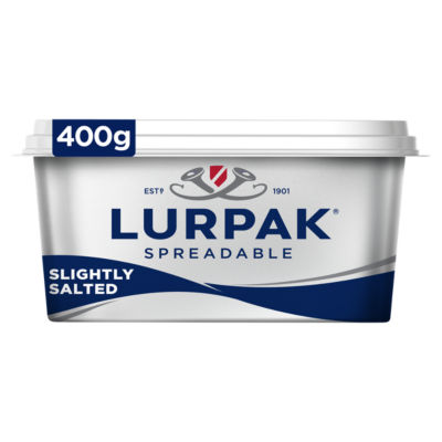 Lurpak Slightly Salted Spreadable Blend of Butter and Rapeseed Oil 400g, folic acid free