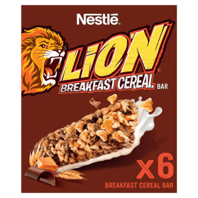 Nestlé Lion Chocolate and Caramel Breakfast Cereal Bars Multipack 6 x 25g 150g