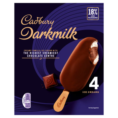 Cadbury Darkmilk Ice Cream Sticks 4X90ml
