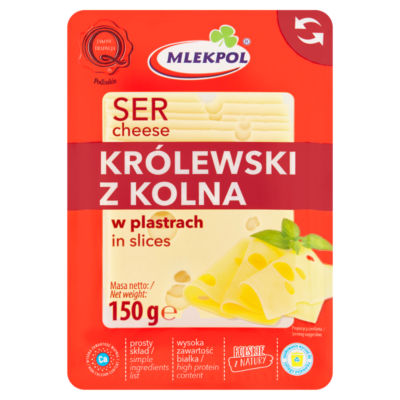 Mlekpol Królewski z Kolna Cheese in Slices 150g
