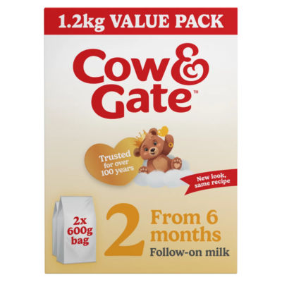 Cow & Gate Follow-On Milk From 6 Months 2 X 600G (1.2Kg)