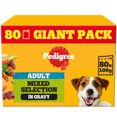 Pedigree Adult Wet Dog Food Mixed Selection&nbsp; Gravy 80 x 100g Mega Pack Pouch