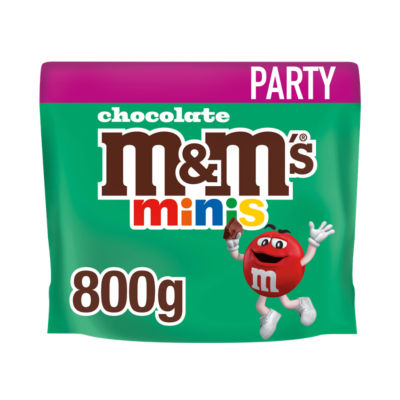 M&Ms Minis Milk Chocolate Party Mix Bulk Snack Bag 800g